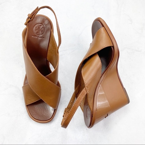 [Tory Burch] NWT Royal Crisscross Leather Sandals - Picture 2 of 8